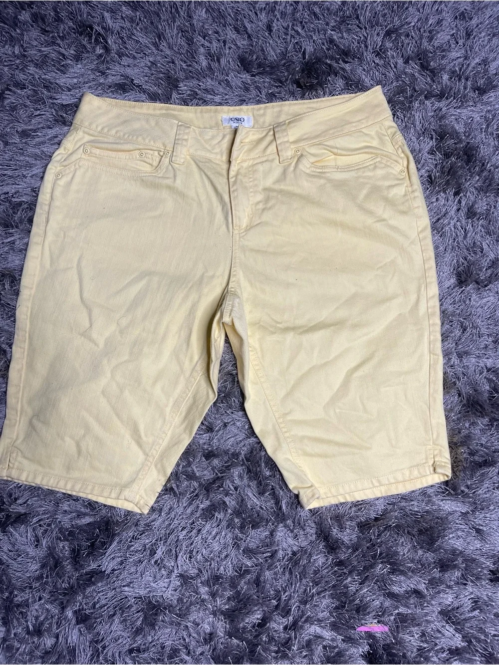 Men's Light Yellow Denim Jean Shorts